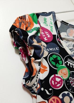 Vdp италия кофточка футболка микрофибра-эластик короткиt рукава чёрная/белая/разноцветная женская6 фото