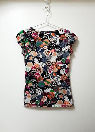 Vdp италия кофточка футболка микрофибра-эластик короткиt рукава чёрная/белая/разноцветная женская7 фото