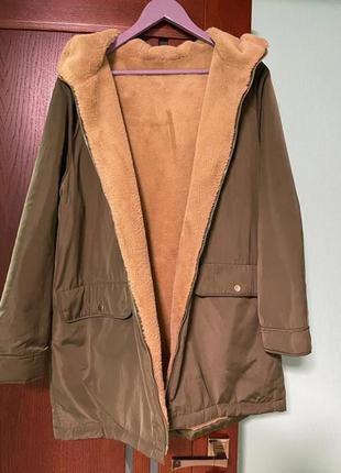 Двухсторонняя куртка/парка с мягким мехом 14-16 размера5 фото