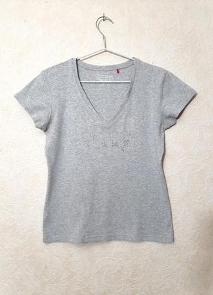 Esprit бренд футболка з короткими рукавами сіра бавовна на літо жіноча м 46 48