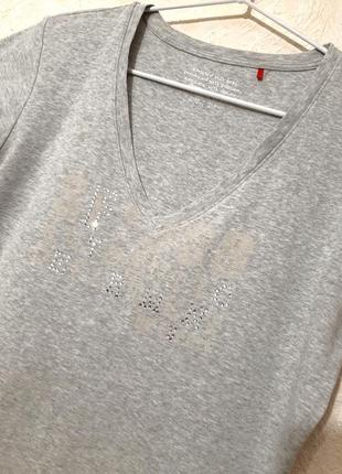 Esprit бренд футболка с короткими рукавами серая хлопок на лето женская м 46 484 фото