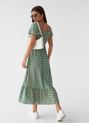 Жіноче довге плаття з еластичним поясом fame istanbul — зелений колір, s (є розміри)2 фото