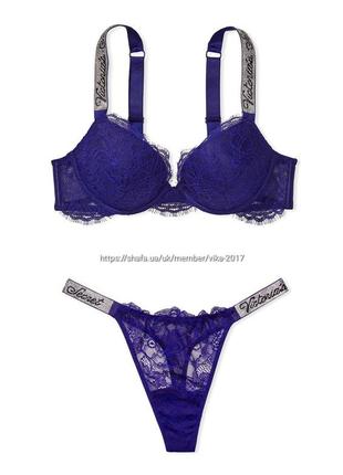 Комплект белья пуш-ап со стразами victoria’s secret