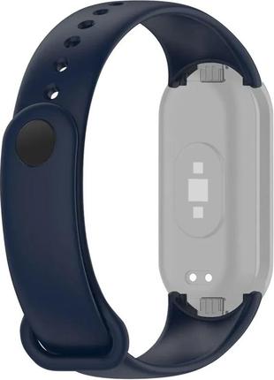 Силиконовый ремешок для xiaomi mi band 8 soft touch темно-синий (midnight blue)2 фото