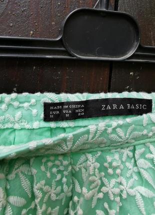 М'ятна міні спідниця коротка ажурна мереживна мереживо zara4 фото