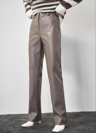 Женские брюки из экокожи изнанка замш качество супер 42-523 фото