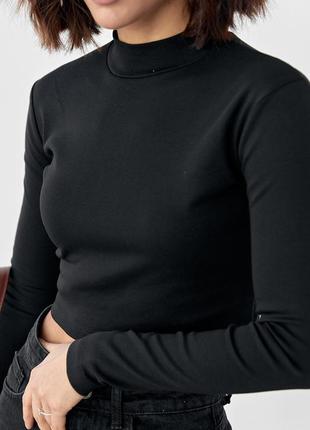 Женская укороченная водолазка - черный цвет, m (есть размеры)4 фото