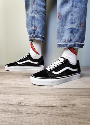 Мужские кеды vans old skool black white 💥 smb4 фото