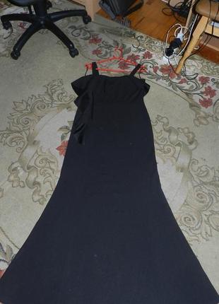 Стрейч,плотный трикотаж,шикарное платье-рыбка в пол с воланом,по фигуре,большого размера8 фото