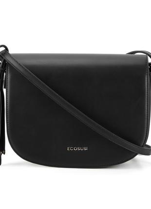 Сумка сідло жіноча стильна. сумочка з еко шкіри напівкругла (чорна)