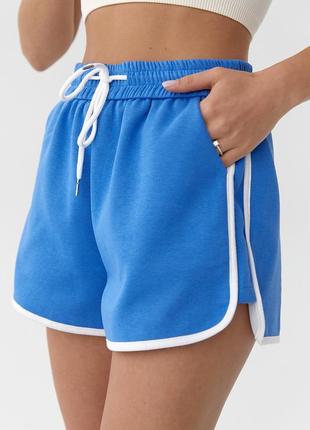 Женские шорты с завязками - синий цвет, l (есть размеры)4 фото
