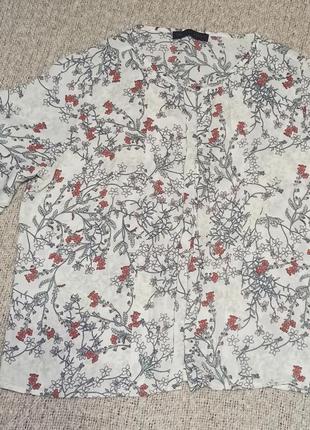 Белая блузка с цветами marks and spencer3 фото