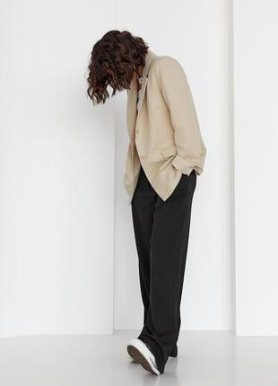 Женский пиджак с цветной подкладкой - бежевый цвет, l (есть размеры)2 фото