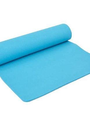 Килимок для фітнесу та йоги fi-4937 блакитний (56429040)