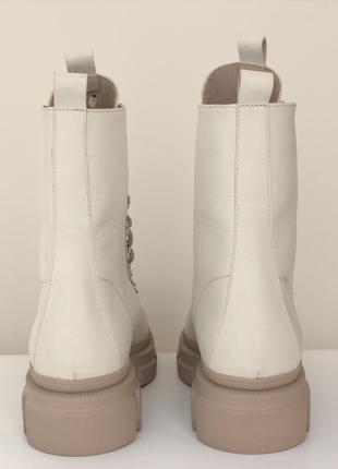 Молочные белые ботинки на меху на платформе женская обувь больших размеров 40-44 cosmo shoes moko queen bs6 фото