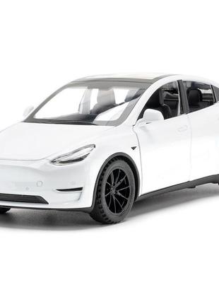 Машинка tesla model y іграшка металева колекційна 1:32