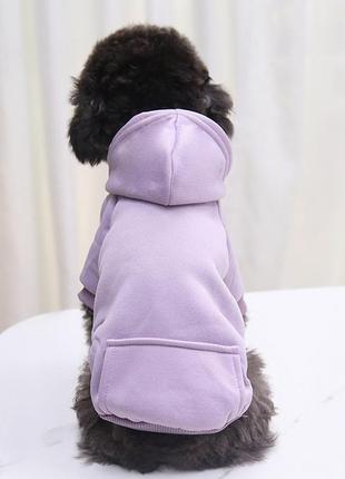 Лиловый худи для собаки resteq. толстовка с капюшоном для собаки, размер xs3 фото