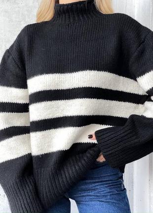 Жіночий светр у смужку6 фото
