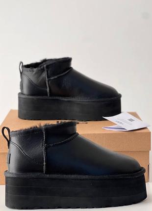 Женские ugg ultra mini platrorm black1 фото