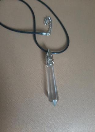 Кулон кристалл, шнурок с застежкой8 фото