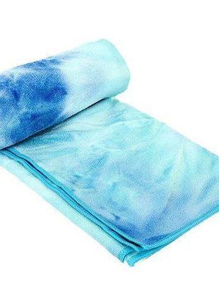 Йога полотенце коврик fi-8370   темно-синий-голубой (56508035)
