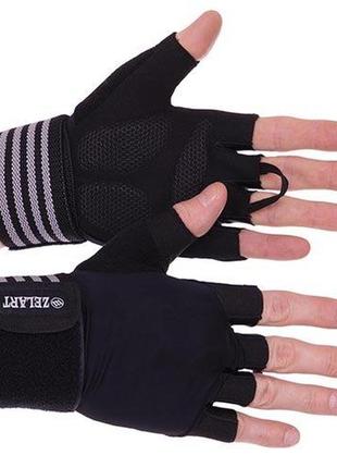 Перчатки для тяжелой атлетики ta-2241 l черный (07363029)1 фото