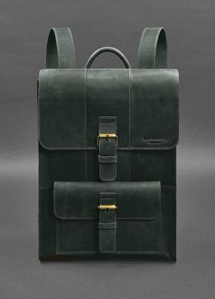 Кожаный рюкзак зеленый crazy horse brit1 фото