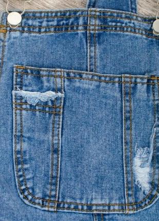 Стильний джинсовий комбінезон модний з кишенею4 фото