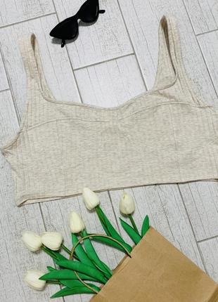 Стильный базовый топ в рубчик h&amp;m в размере xl-2xl