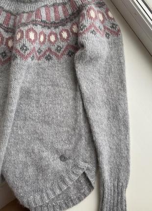 Свитер свитерик зимняя добавка шерсти с узором зимний6 фото