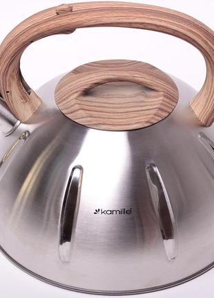 Чайник kamille whistling kettle 5 л із неіржавкої сталі зі свистком2 фото