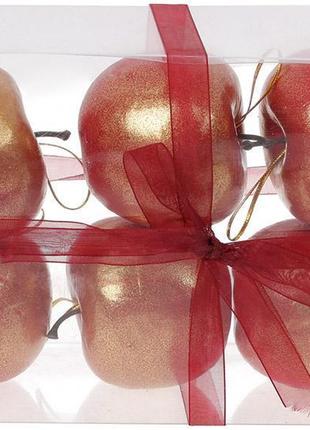 Набор 6 подвесок «яблоко» 6.5см красное золото, пенопласт2 фото
