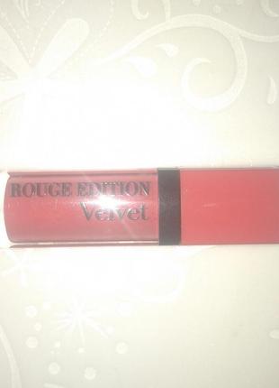 Матовая помада bourjois rouge edition velvet lipstick, оттенок 04 peach club, другая косметика2 фото