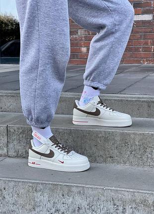 Великолепные nike air force 1 low premium 'creamwhite brown'(демисезон)