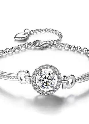 Браслет цепочка цепочка с камешками серебро изысканный на руку