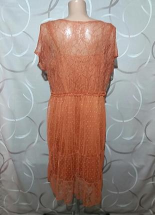 Ошатна сукня парашут помаранчового кольору. гіпюр і дрібна сіточка у горошок7 фото