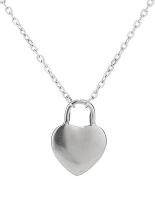 Подвеска цепочка цепочка колье кулончик сердце сердечко серебряное
