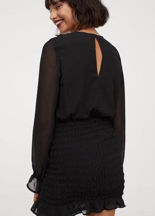Платье с присобраной юбкою для женщины h&m 0918905-001 42,l черный3 фото