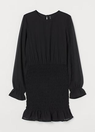 Платье с присобраной юбкою для женщины h&m 0918905-001 черный