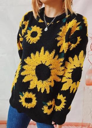 Свитер пуловер "sunflower"2 фото