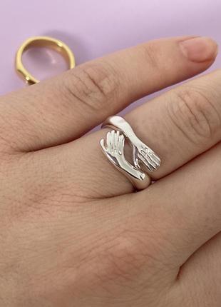 Каблучка обійми перстень колечко кільце золото срібло мінімалізм мінімалістичне стильне сучасне якісне8 фото