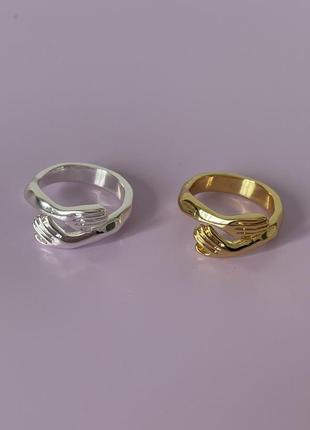 Каблучка обійми перстень колечко кільце золото срібло мінімалізм мінімалістичне стильне сучасне якісне9 фото