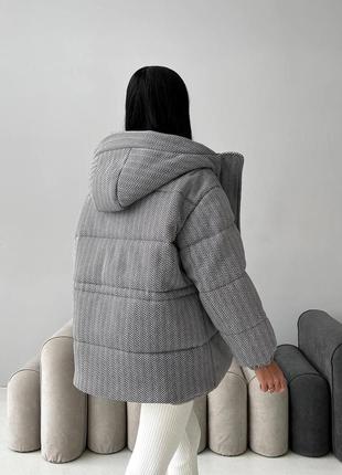 Теплая качественная шерстяная зимняя куртка с поясом3 фото