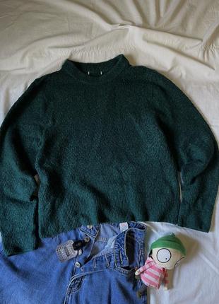Теплий зелений светр з вмістом вовни і мохеру від hm5 фото