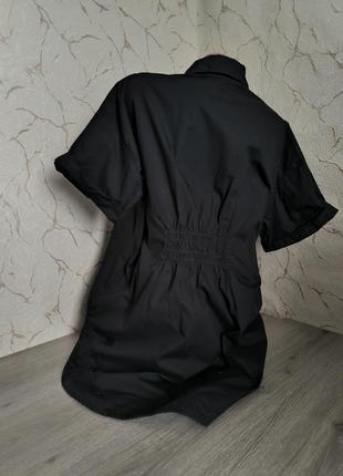 Плаття-сорочка оверсайз чорна бавовна 44-464 фото