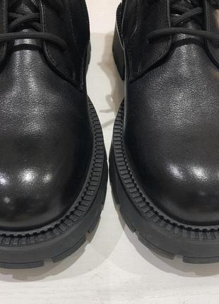 Ботинки женские зимние повседневные на шнуровке черные кожаные 1f2899-0900-a1780g molka 24847 фото