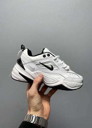 Отличные кроссовки nike m2k tekno white black logo(демисезон)1 фото