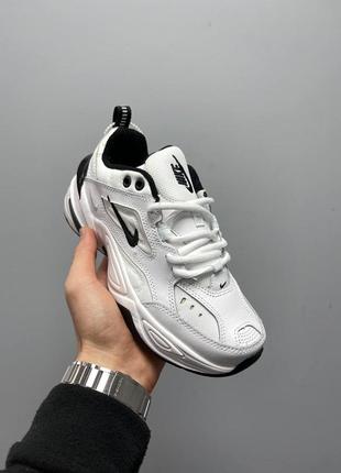 Отличные кроссовки nike m2k tekno white black logo(демисезон)2 фото