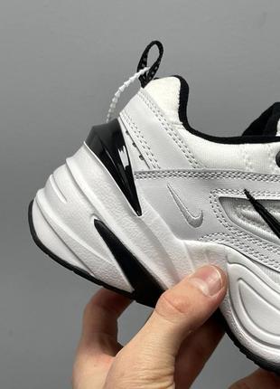 Отличные кроссовки nike m2k tekno white black logo(демисезон)4 фото