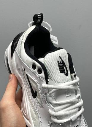 Отличные кроссовки nike m2k tekno white black logo(демисезон)6 фото